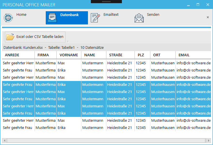 Newsletter versenden mit Excel