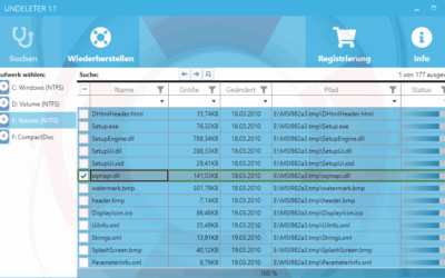 Gelöschte Dateien wiederherstellen – Undeleter